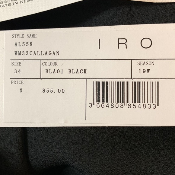 IRO Callagan Asymmetrical Ruffle Silk Mini Dress NWT Size 34, Polka dots - Picture 6 of 10